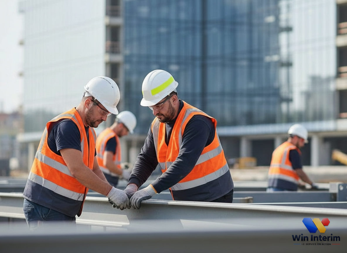 Chantier réussi avec ouvriers qualifiés, géré par Win Interim.