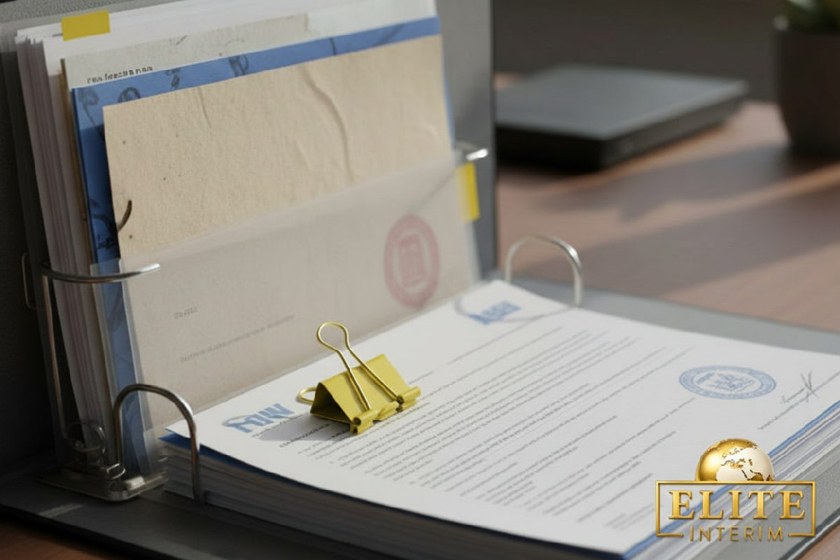 Classeur avec documents officiels pour transparence administrative.