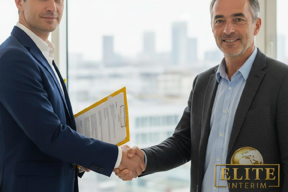 Poignée de main : confiance et conformité légale pour recrutement.