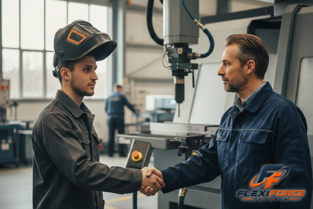 Intégration d'un soudeur détaché dans une usine moderne.