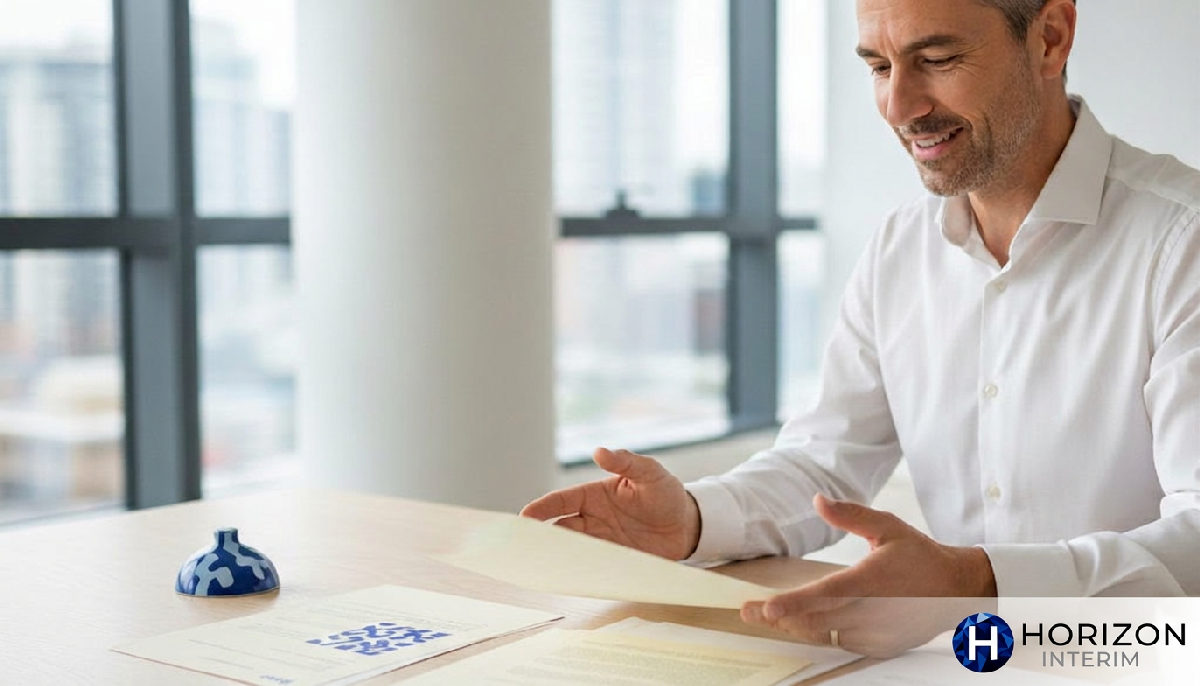 Expert administratif examinant des documents pour simplifier les démarches de détachement.