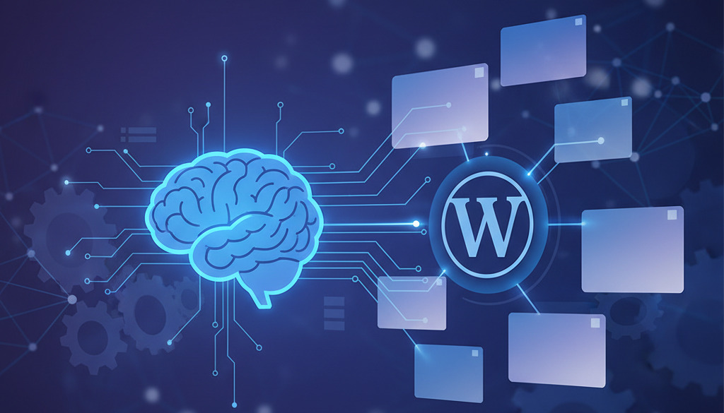 Robot arm automatically publishing content to a WordPress site.