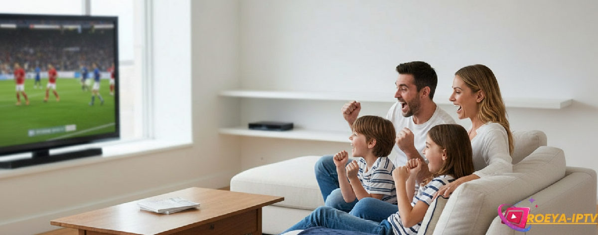 Affordable & Reliable IPTV: Budget Entertainment 2 affordable and reliable IPTV service - Family enjoys sports on TV with reliable IPTV.