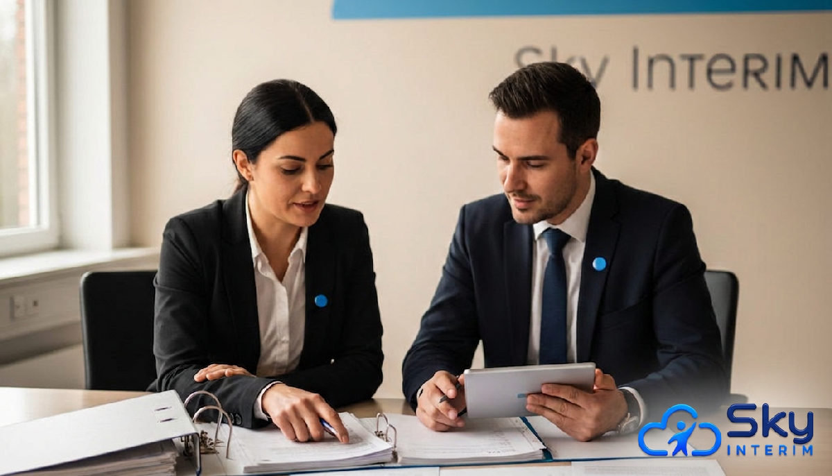RH discutant de conformité légale pour le recrutement d'électriciens roumains.