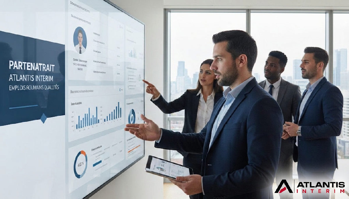 Responsable RH consultant un tableau de bord de recrutement digital.