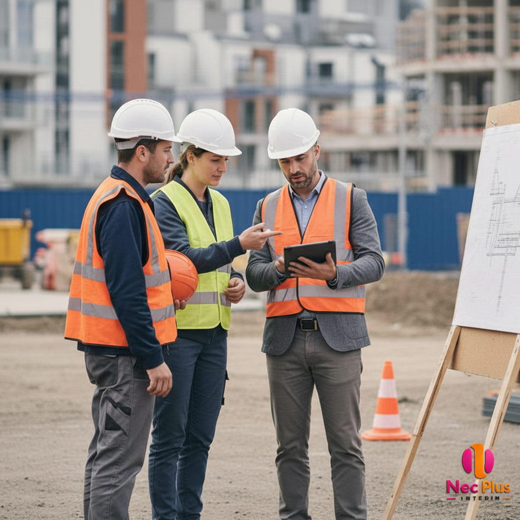 Document de conformité et documents administratifs sur un chantier.