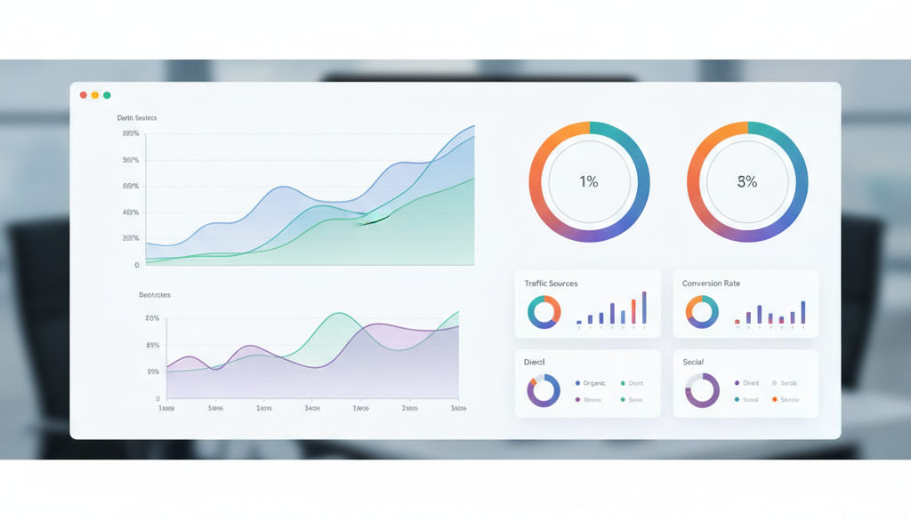 Dashboard Google Analytics: trafic și conversii.