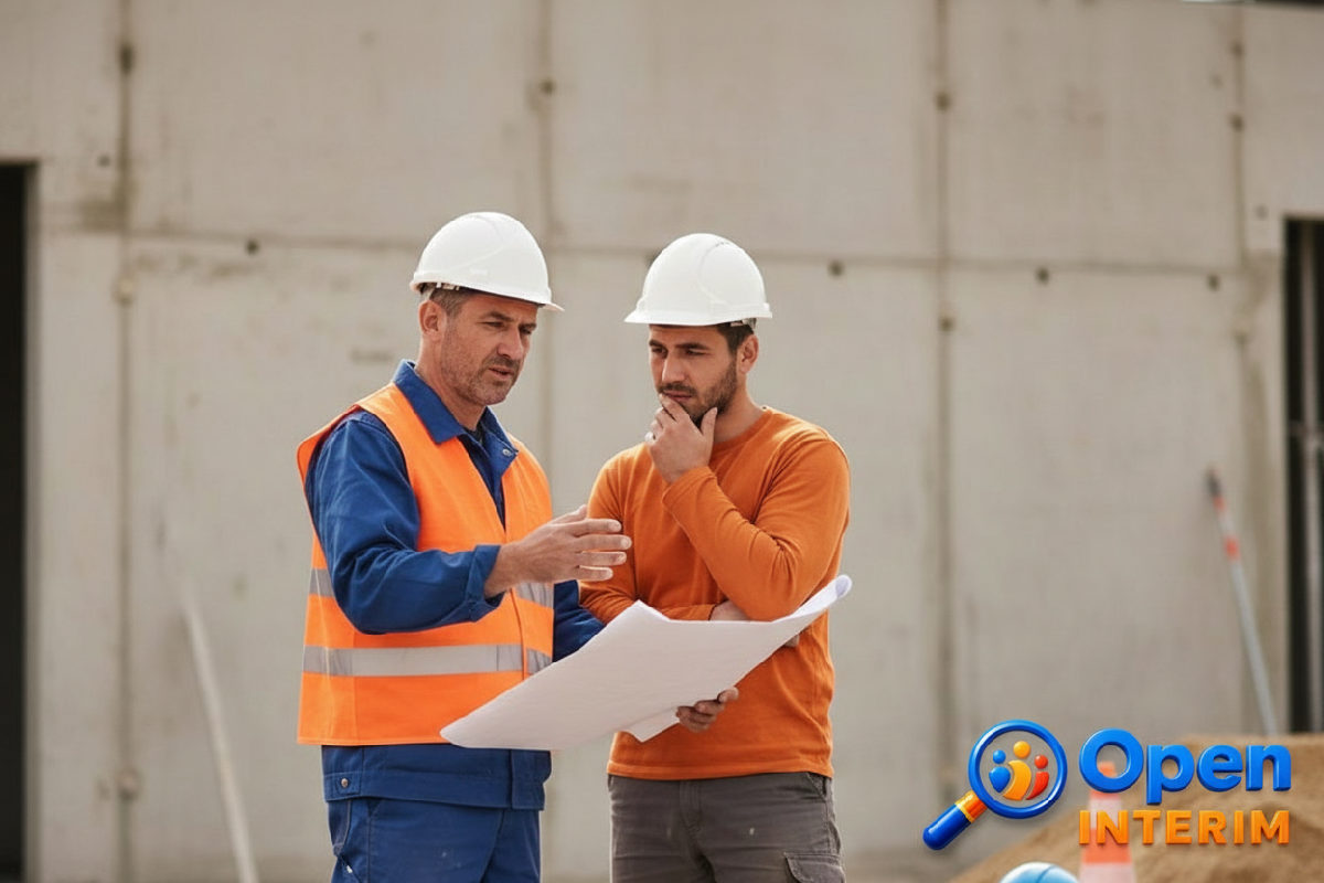 détachement ou embauche pour ouvrier roumain - Contremaître français et ouvrier roumain sur un chantier.