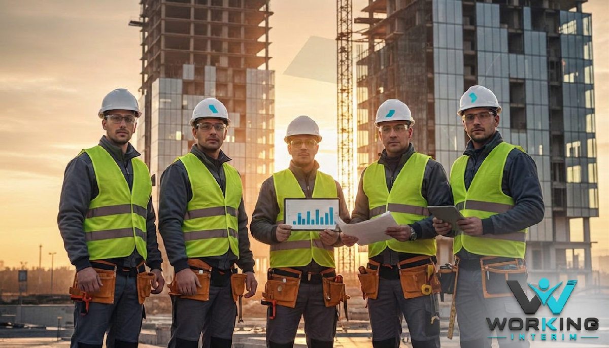recruter en Roumanie guide - Travailleurs qualifiés roumains sur un chantier moderne.