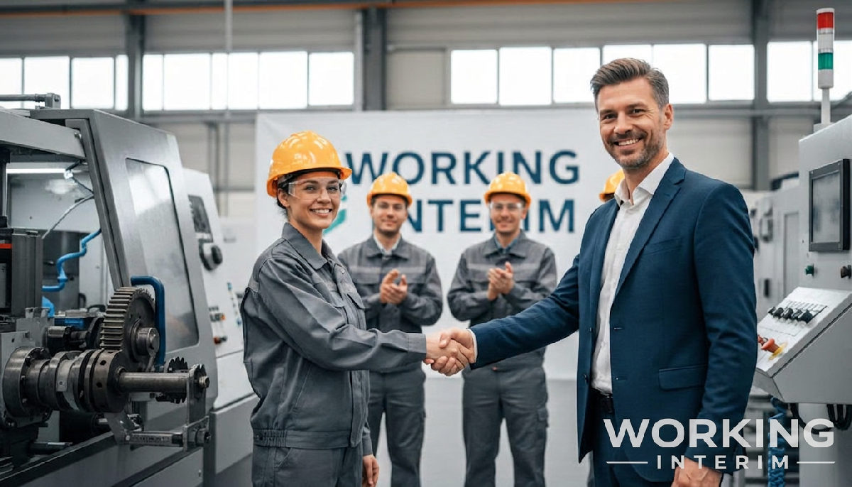 Manager français félicitant une équipe de techniciens roumains.