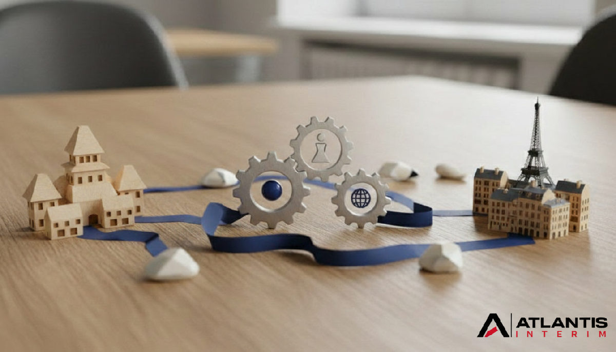 Flux administratif simplifié Roumanie-France par Atlantis Interim.