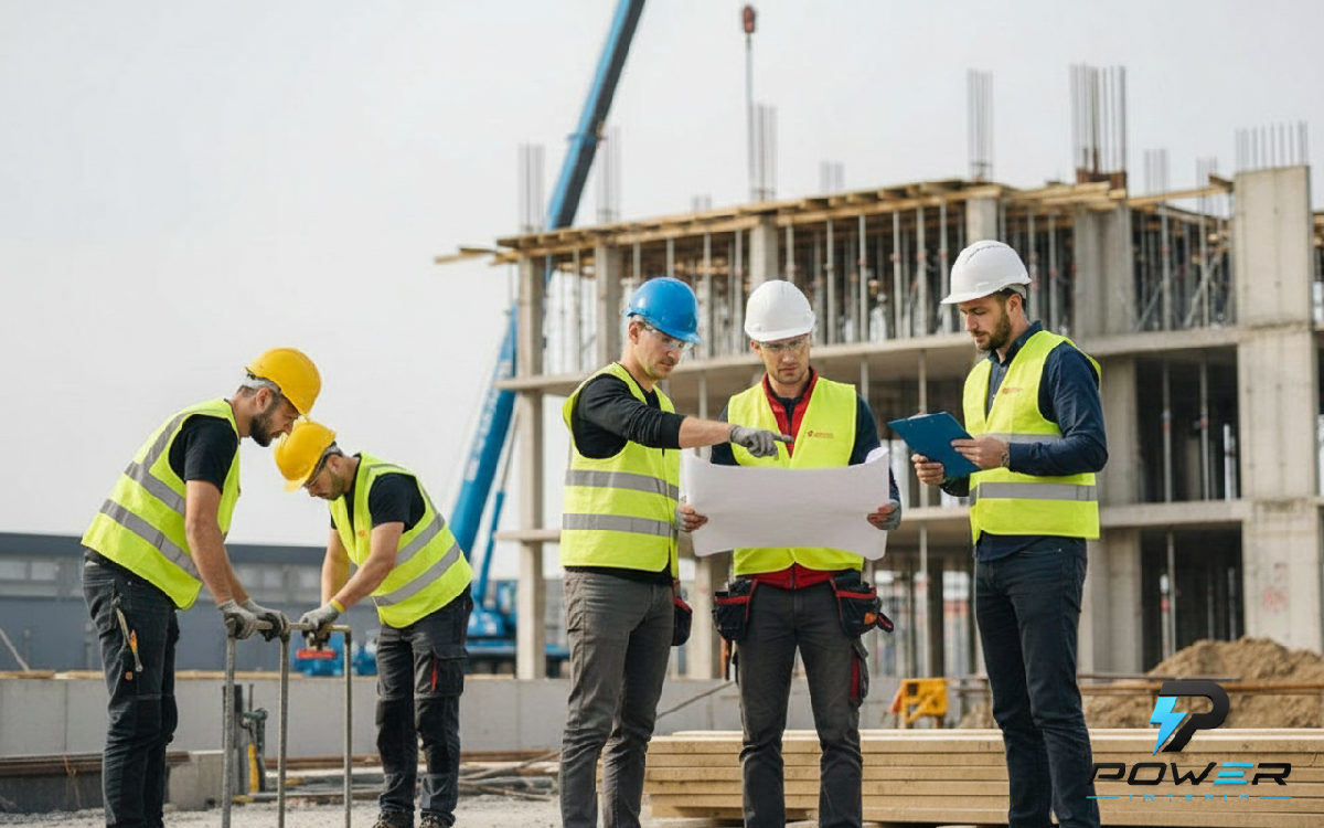 Ouvriers roumains travaillant sur un chantier en Belgique.