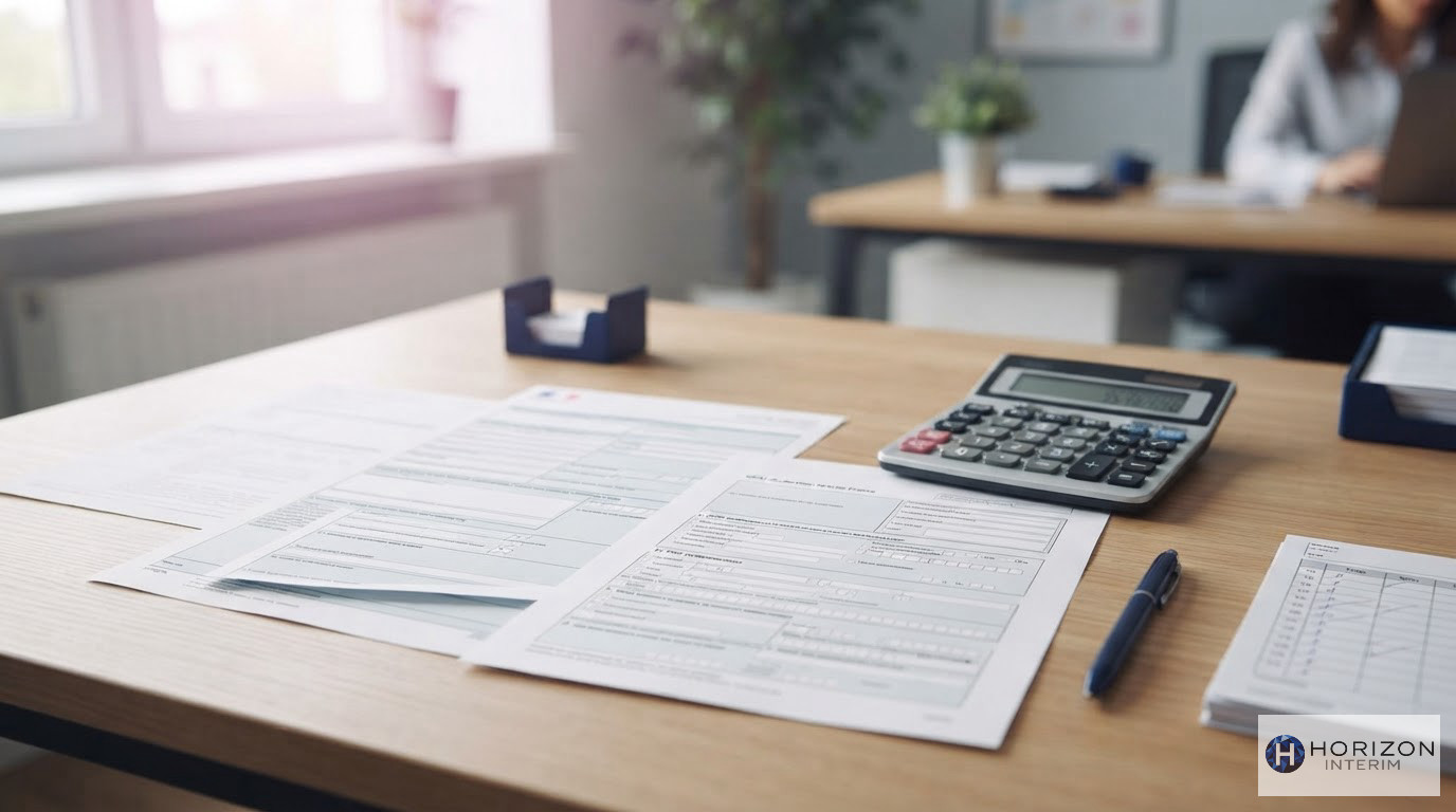 Documents administratifs et calculatrice pour la conformité du détachement roumain.