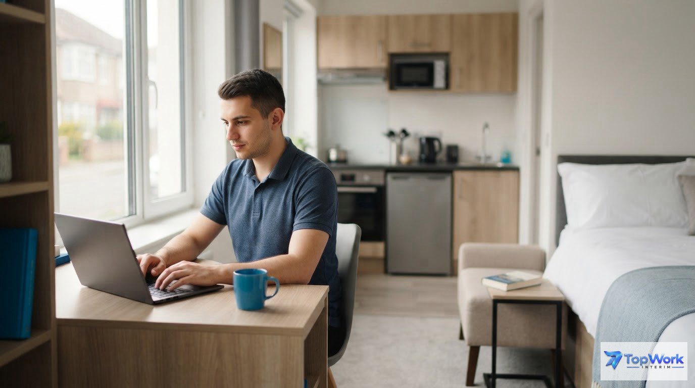 Un studio moderne et fonctionnel pour le confort d'un technicien roumain.