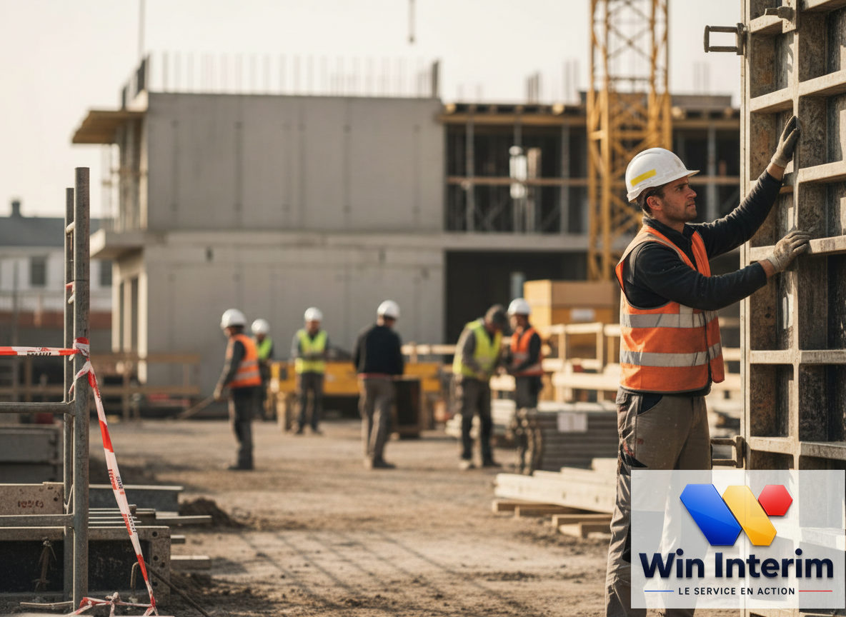 Ouvriers roumains qualifiés sur un chantier de construction français.