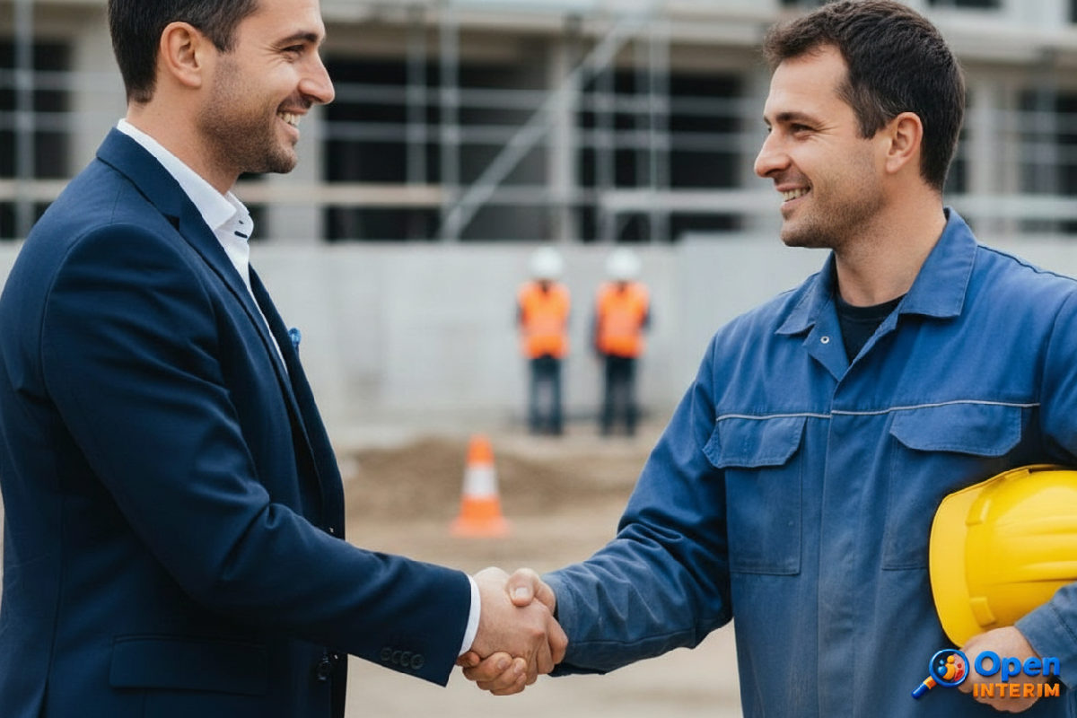Partenariat réussi entre entreprise et ouvrier roumain qualifié.
