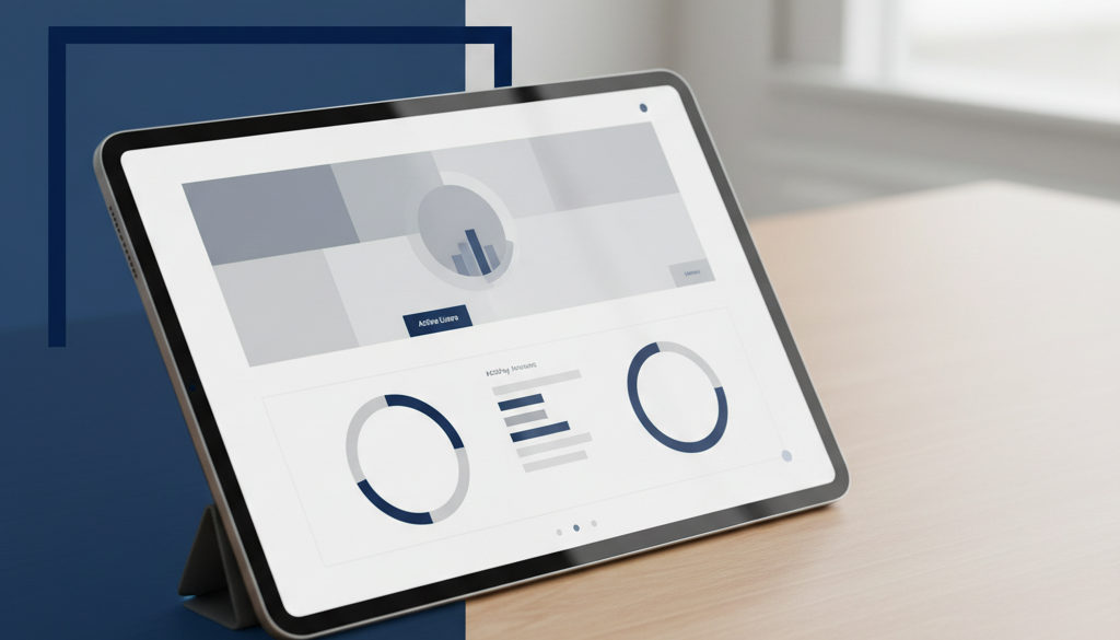 Tablet displaying Roeya IPTV dashboard with active users and revenue data.