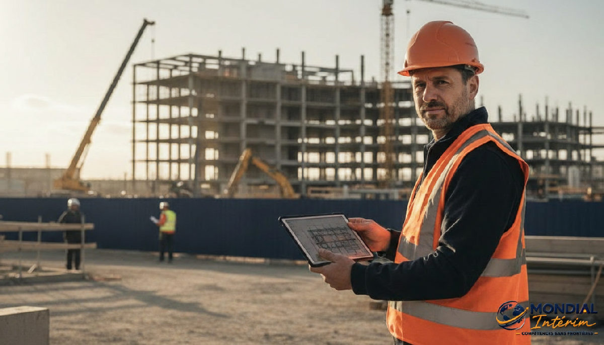 Ouvrier qualifié sur un chantier français, exemple d'intérimaire roumain.