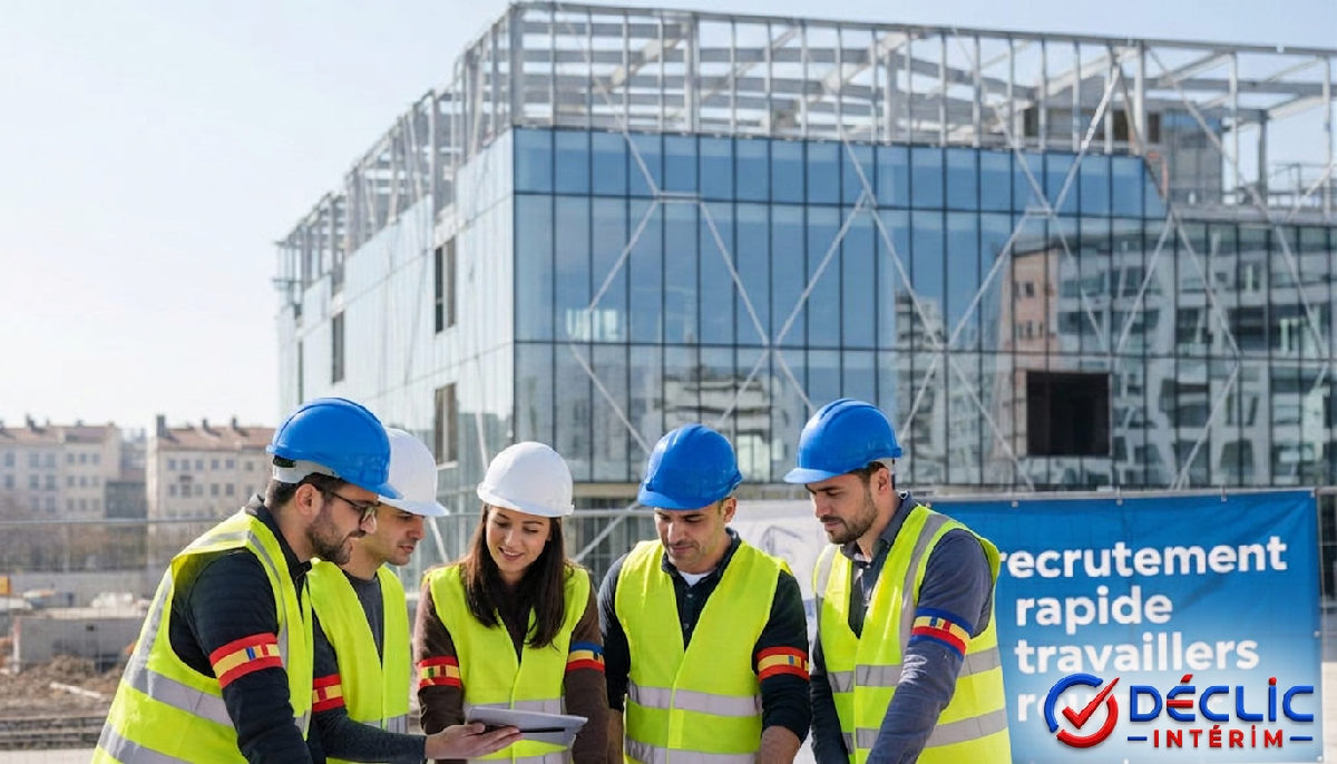 recrutement rapide travailleurs roumains - Travailleurs roumains qualifiés en équipe sur un chantier en France.