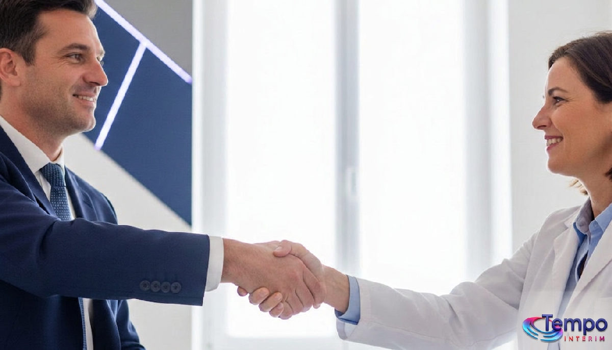 Poignée de main symbolisant un recrutement réussi de professionnels de santé.