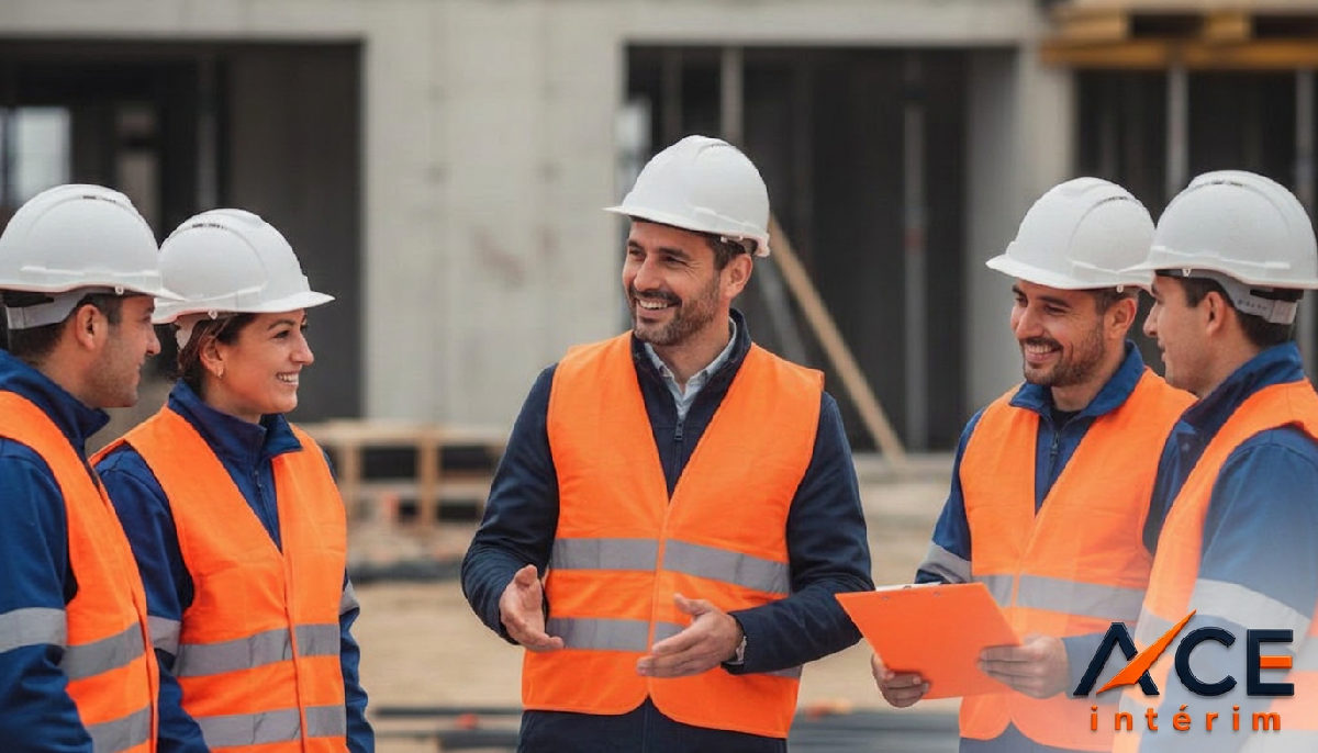 Chef de chantier français dialoguant avec des ouvriers roumains.
