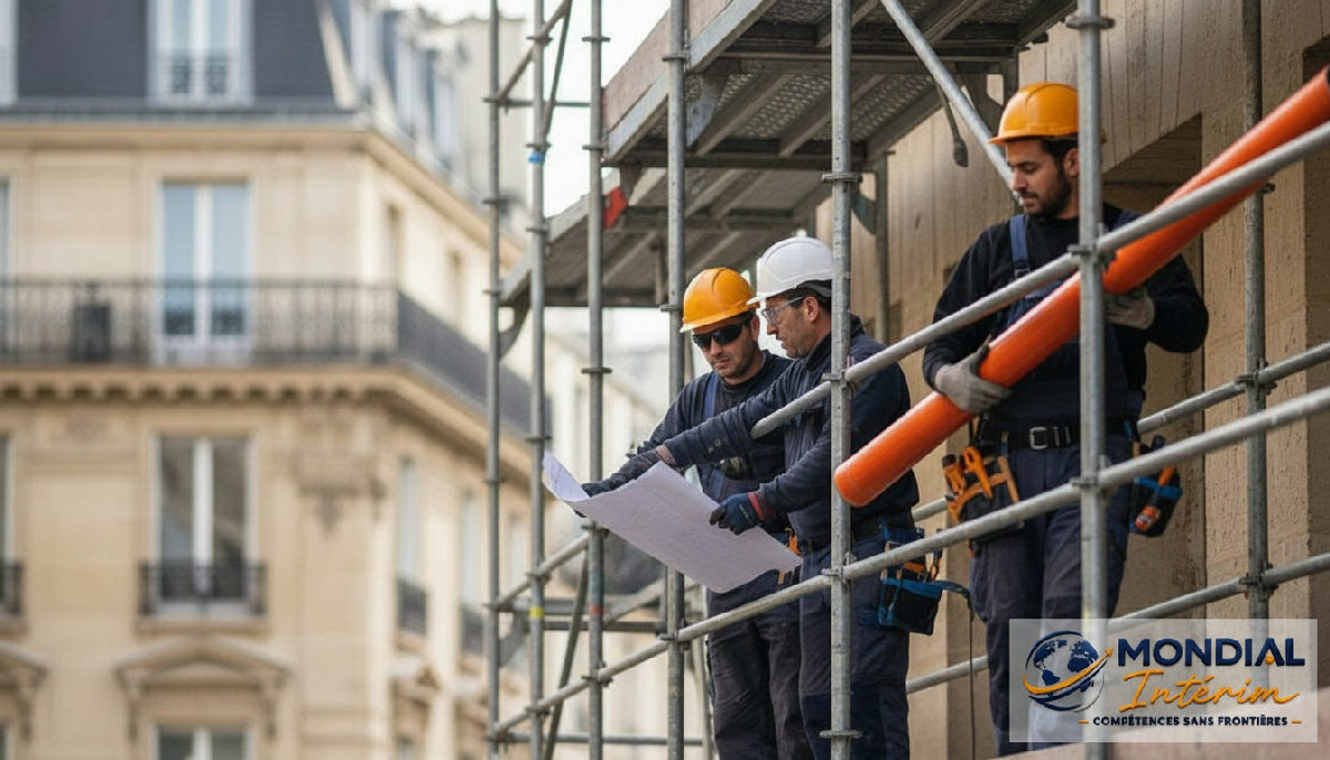 recruter ouvriers BTP roumains qualifiés - Ouvriers roumains sur un chantier en France.