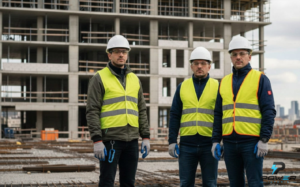 Ouvriers roumains sur un grand chantier urbain en France.
