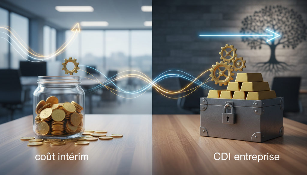 Deux chemins possibles pour l'emploi : intérim ou CDI.