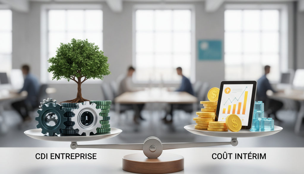 Graphique comparant les coûts de l'intérim et du CDI.