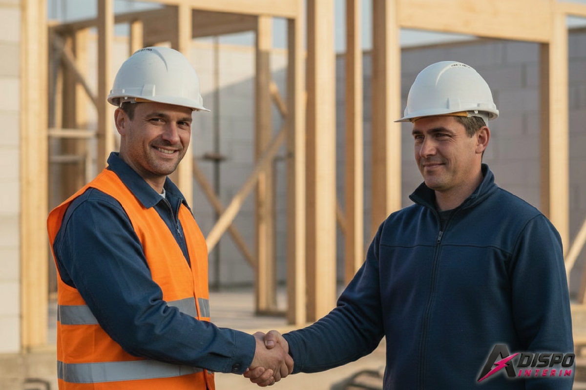 Collaboration réussie entre chef de chantier et ouvrier roumain.