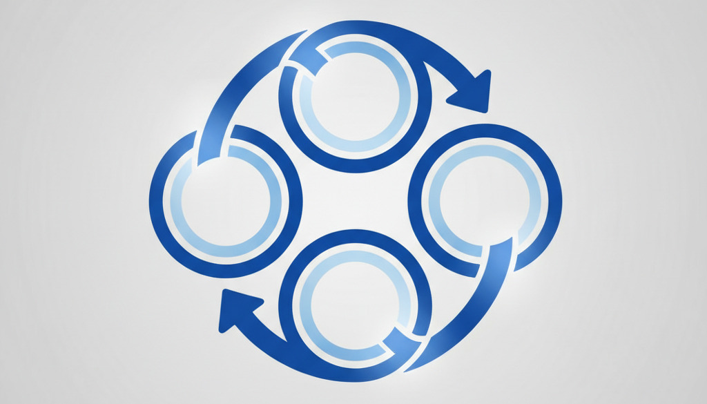 Content marketing automation cycle: creation, distribution, nurturing.