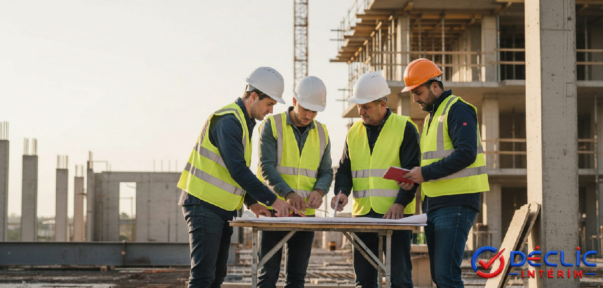 Ouvriers roumains qualifiés sur un chantier de construction en France.