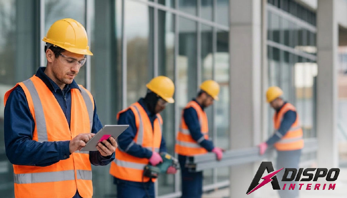Équipe qualifiée travaillant sur un chantier moderne.