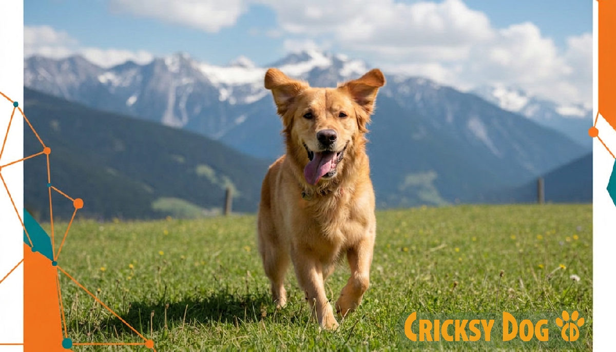 Ein gesunder Hund genießt die Natur auf einer Wiese.