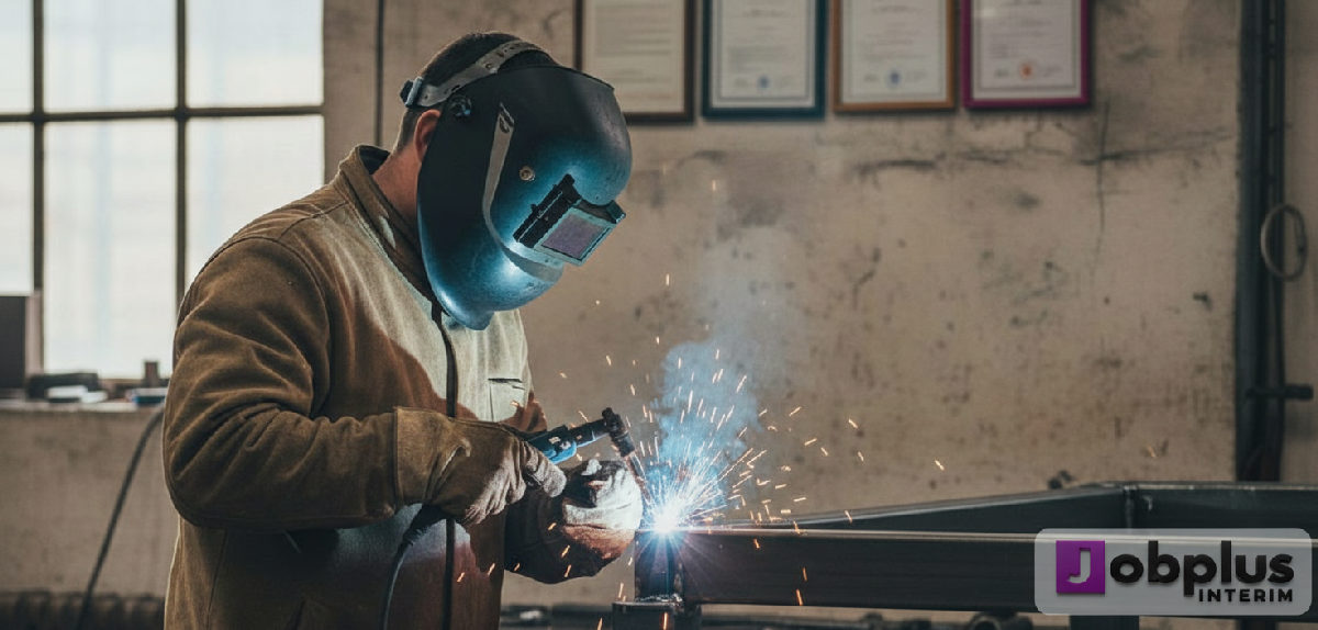 Soudeur roumain qualifié avec certificats de compétence.