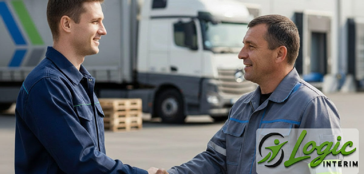 Manager et travailleur roumain se serrant la main, symbole de recrutement réussi.