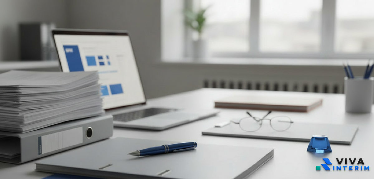 Bureau avec portail SIPSI pour la gestion des travailleurs détachés.