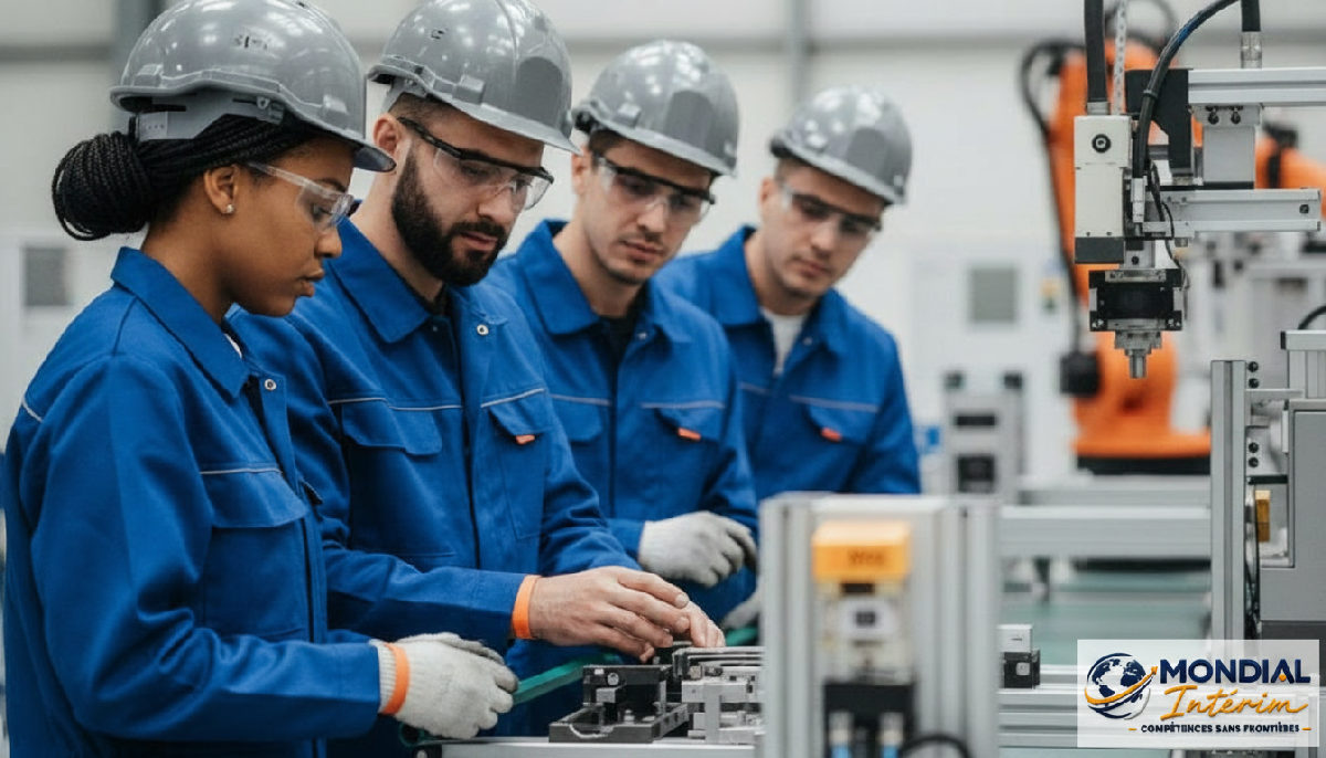 Améliorer la productivité avec des intérimaires roumains - Équipe qualifiée sur ligne de production moderne.