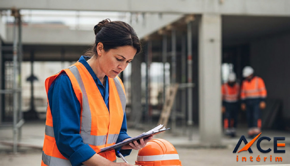Inspection du travail vérifiant la conformité sur un chantier français.