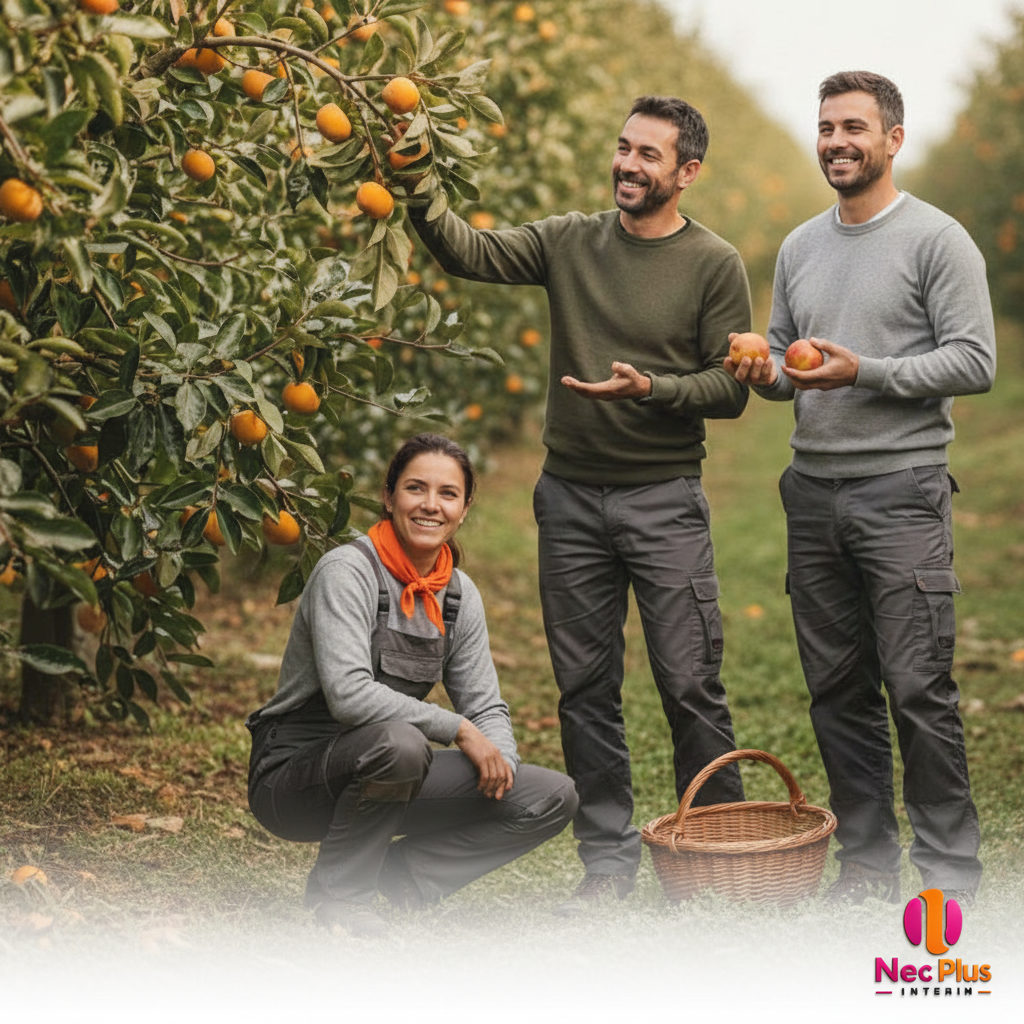 recrutement saisonniers roumains agriculture - Travailleurs saisonniers dans un verger français.