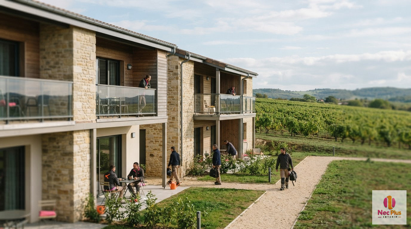 Une résidence pour travailleurs située à proximité d'un vignoble français.