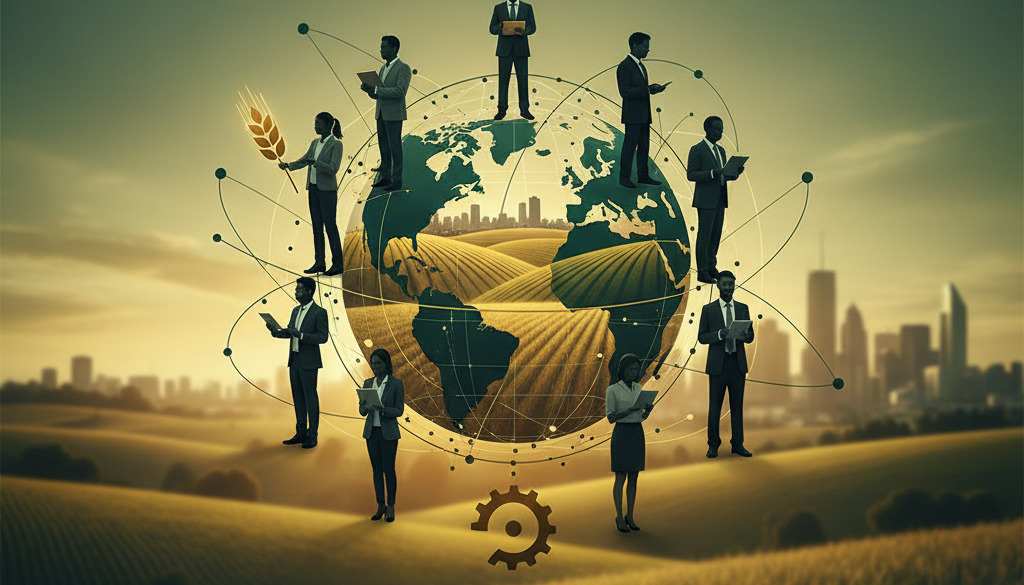 Des mains serrées symbolisant la collaboration dans l'agroalimentaire mondial.