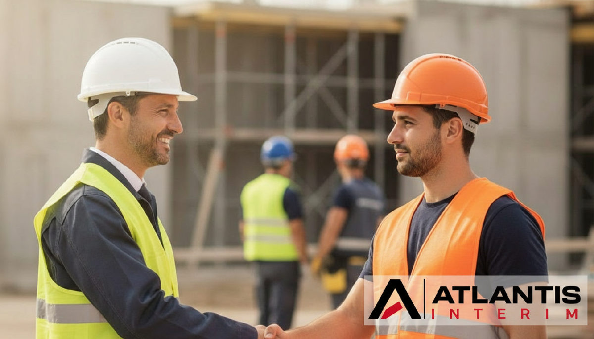 Collaboration réussie : RH français et intérimaire roumain sur un chantier.