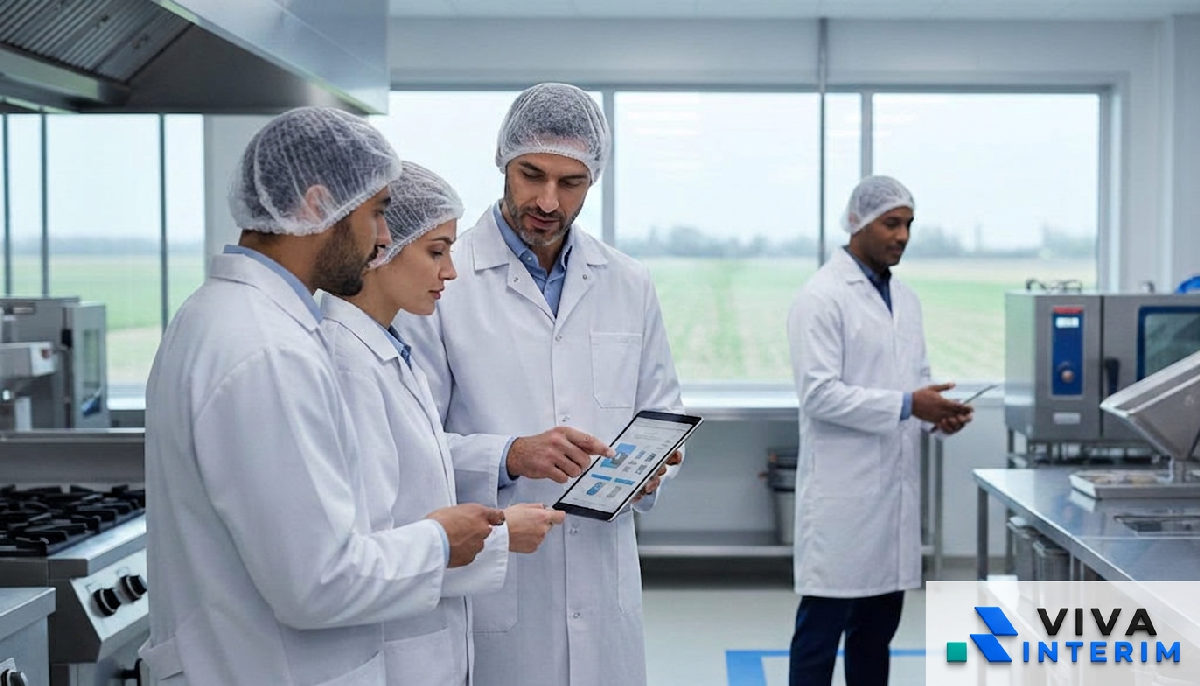 Groupe de travailleurs temporaires en tenue de travail.