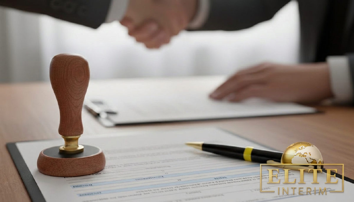 Documents contractuels officiels et formulaire A1 sur un bureau.