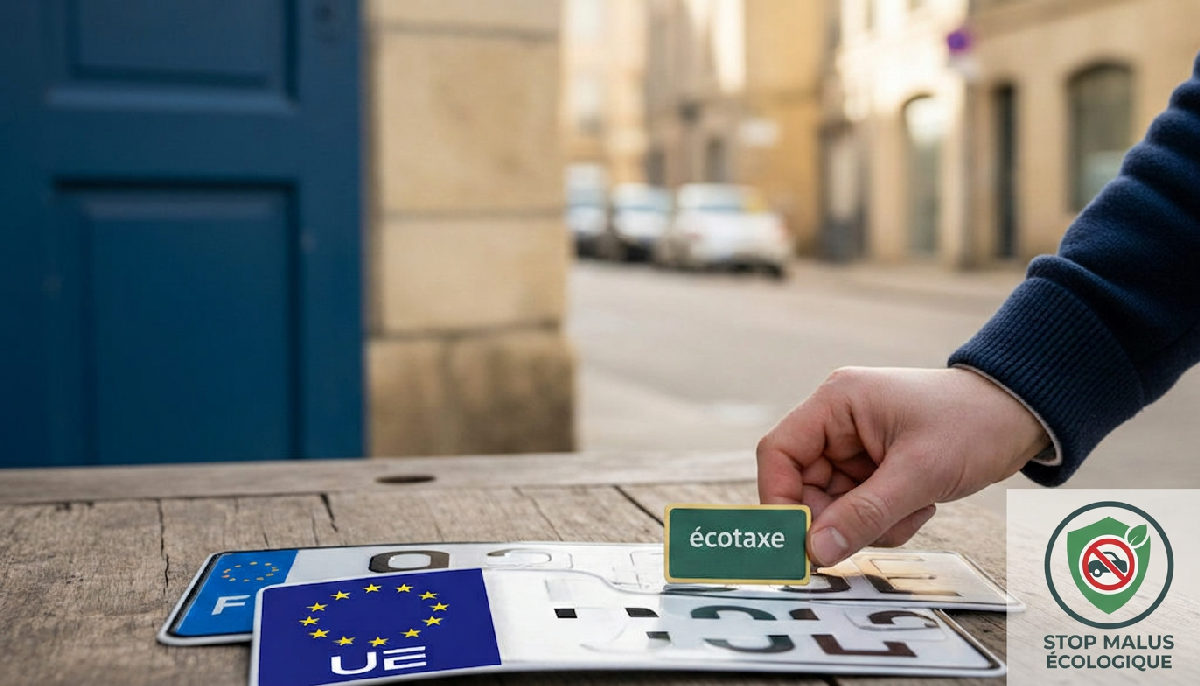 Immatriculation UE : Éviter le malus écologique Gros plan sur un certificat d'immatriculation de voiture.