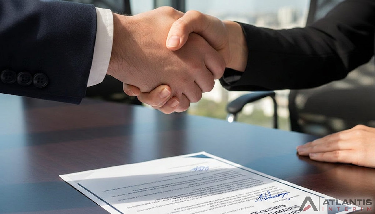 Signature d'un contrat ou poignée de main professionnelle.