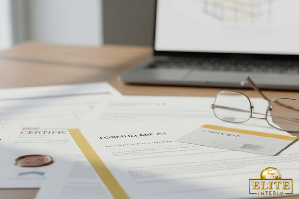 Documents officiels pour détachement : formulaire A1 et carte BTP.