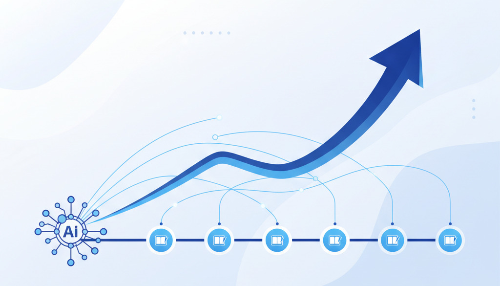 AI-powered content publishing drives organic traffic growth.