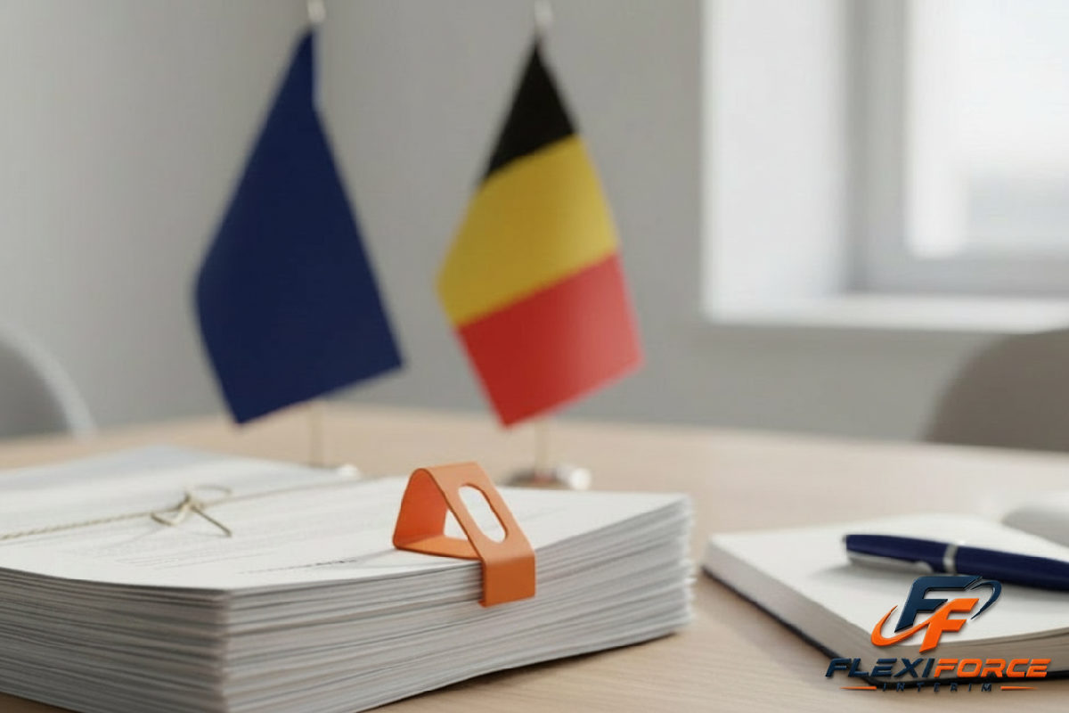 Un document de contrat de travail sur une table avec des stylos.